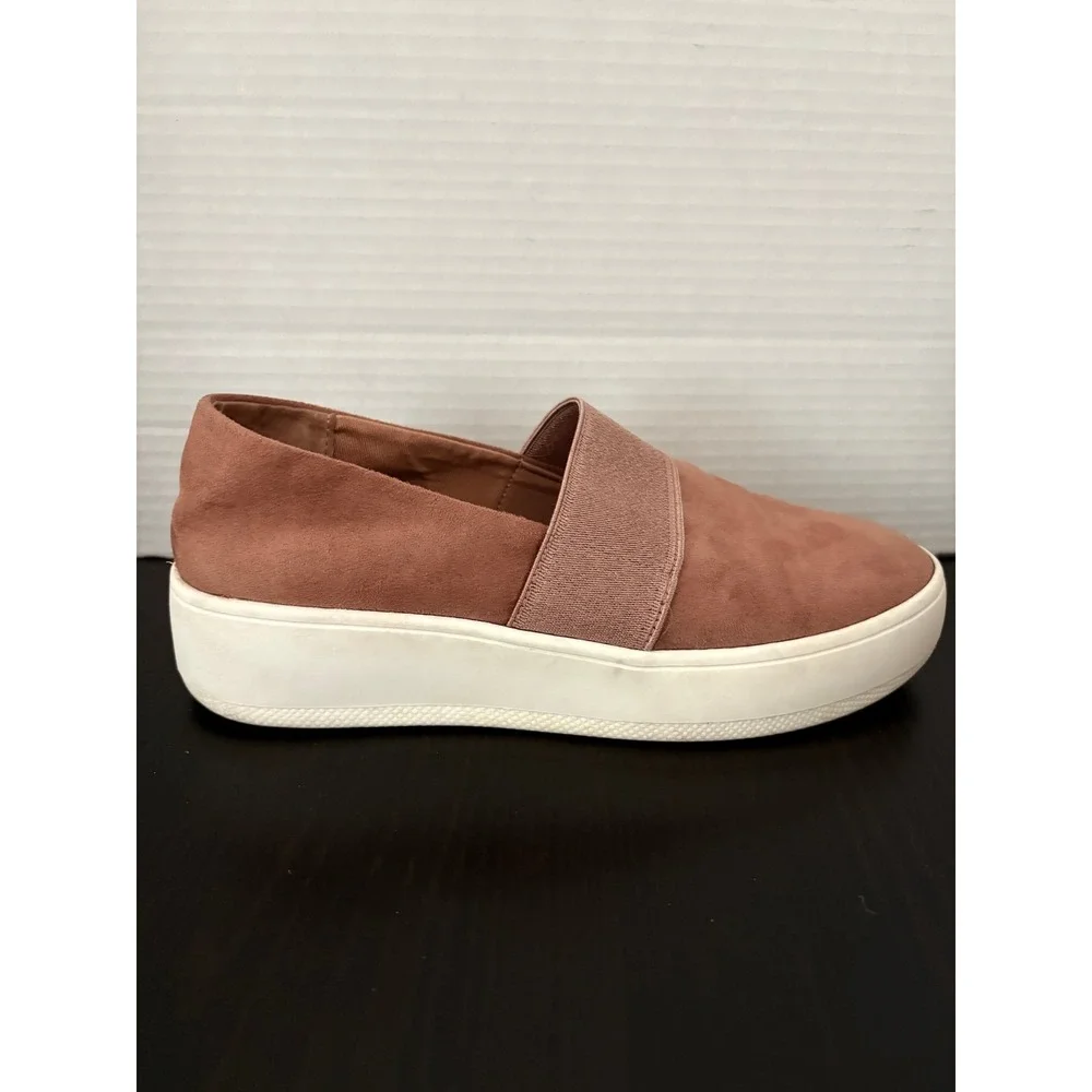 Steve Madden‎ Womens Heidi Platform Sneakers 6.5 Blush Pink Faux Suede Slip On